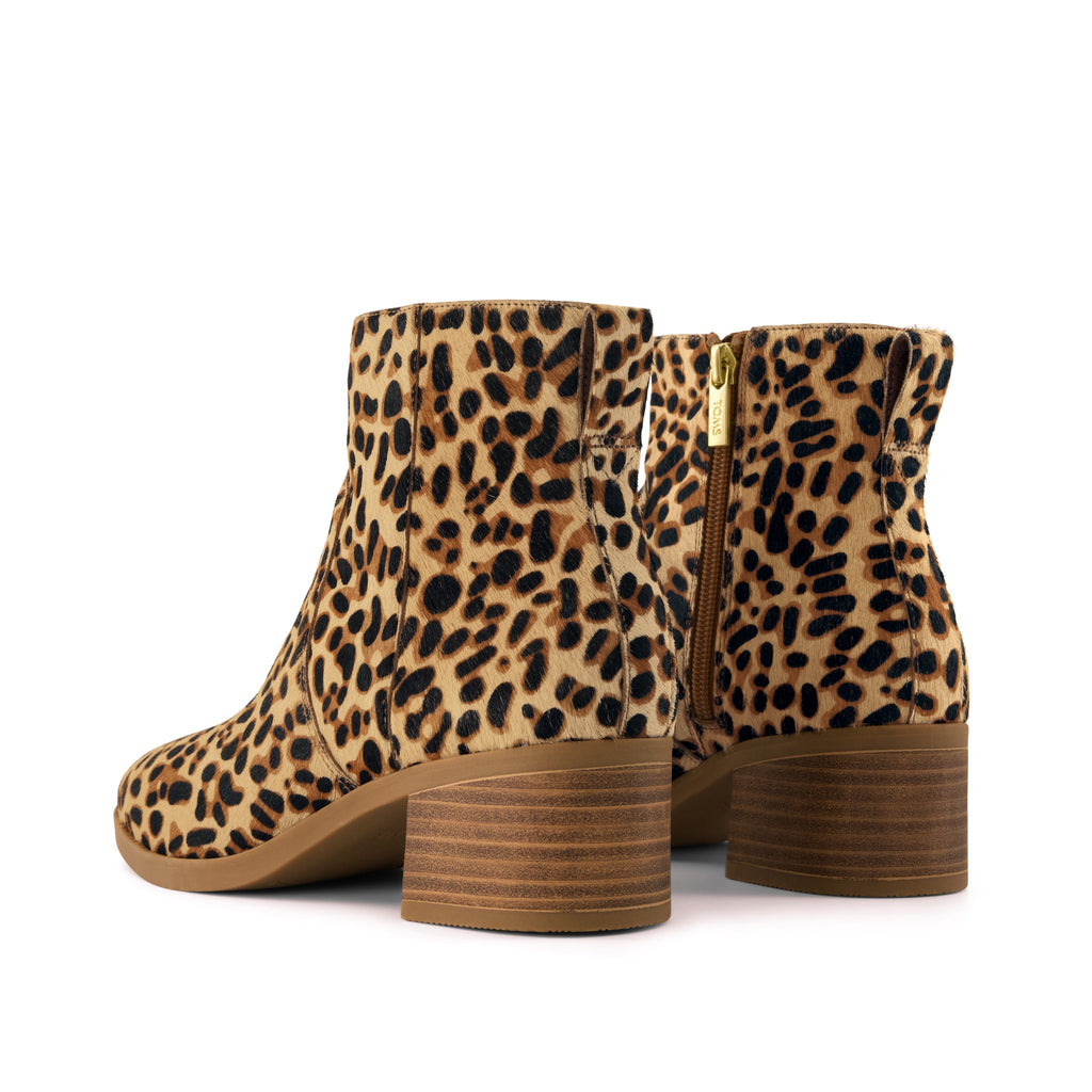 Womens Delilah Heeled Boot Brown Sugar Leopard Print Hair Leather - boots - view 4