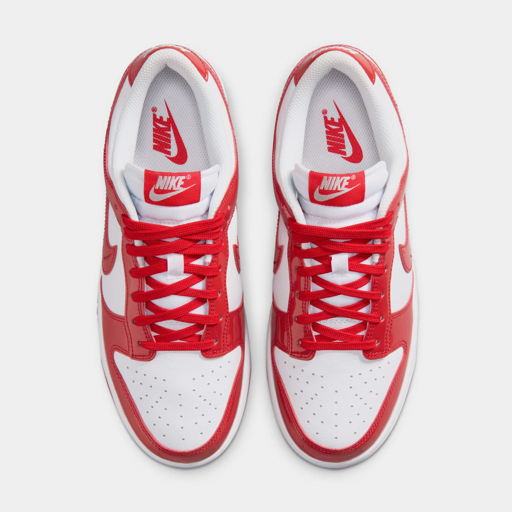Dunk Low SE Patent Leather Mens Lifestyle Shoes (White/University Red) - sneakers - view 2